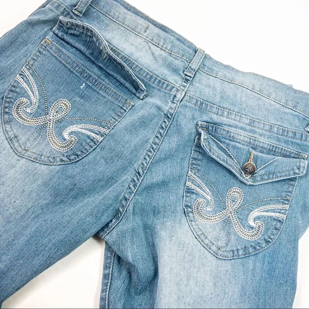Lada Creased Blue Wash Jeans Sz 7 - Picture 5 of 10